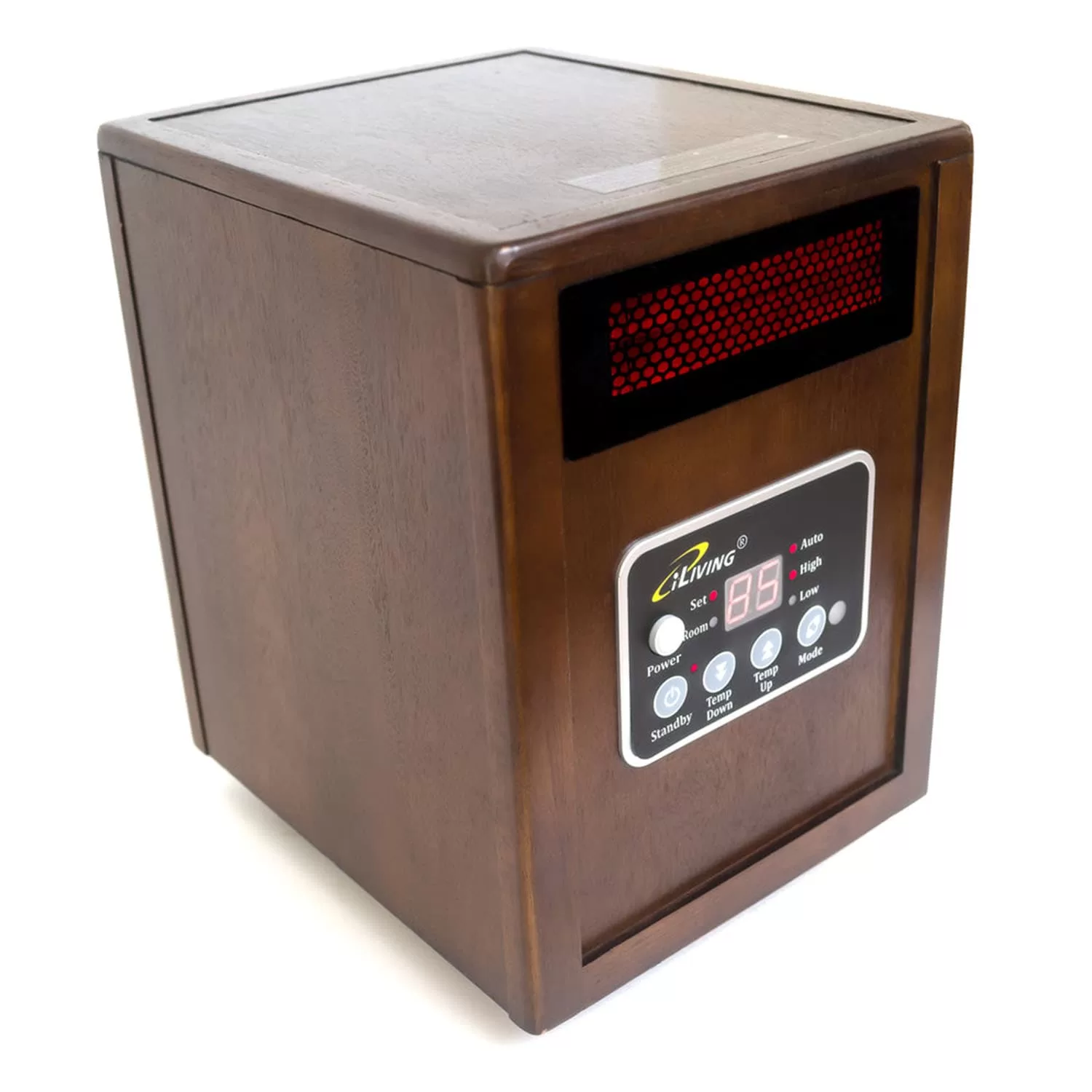 iLIVING Up to 1500-Watt Infrared Quartz Cabinet Indoor Electric Space Heater with Thermostat and Remote Included