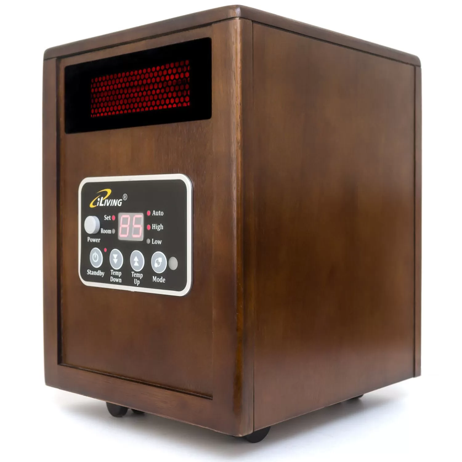 iLIVING Up to 1500-Watt Infrared Quartz Cabinet Indoor Electric Space Heater with Thermostat and Remote Included