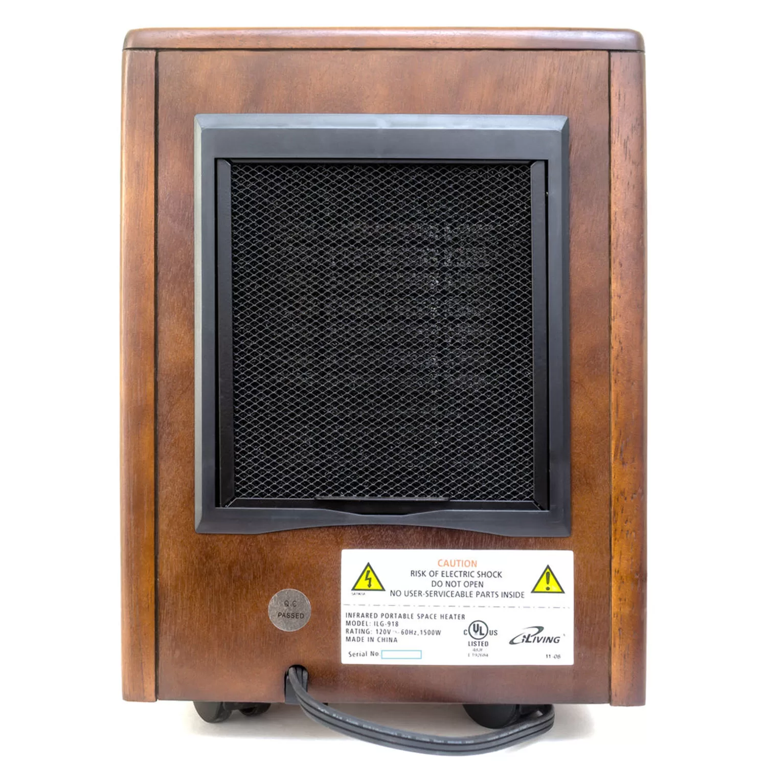 iLIVING Up to 1500-Watt Infrared Quartz Cabinet Indoor Electric Space Heater with Thermostat and Remote Included