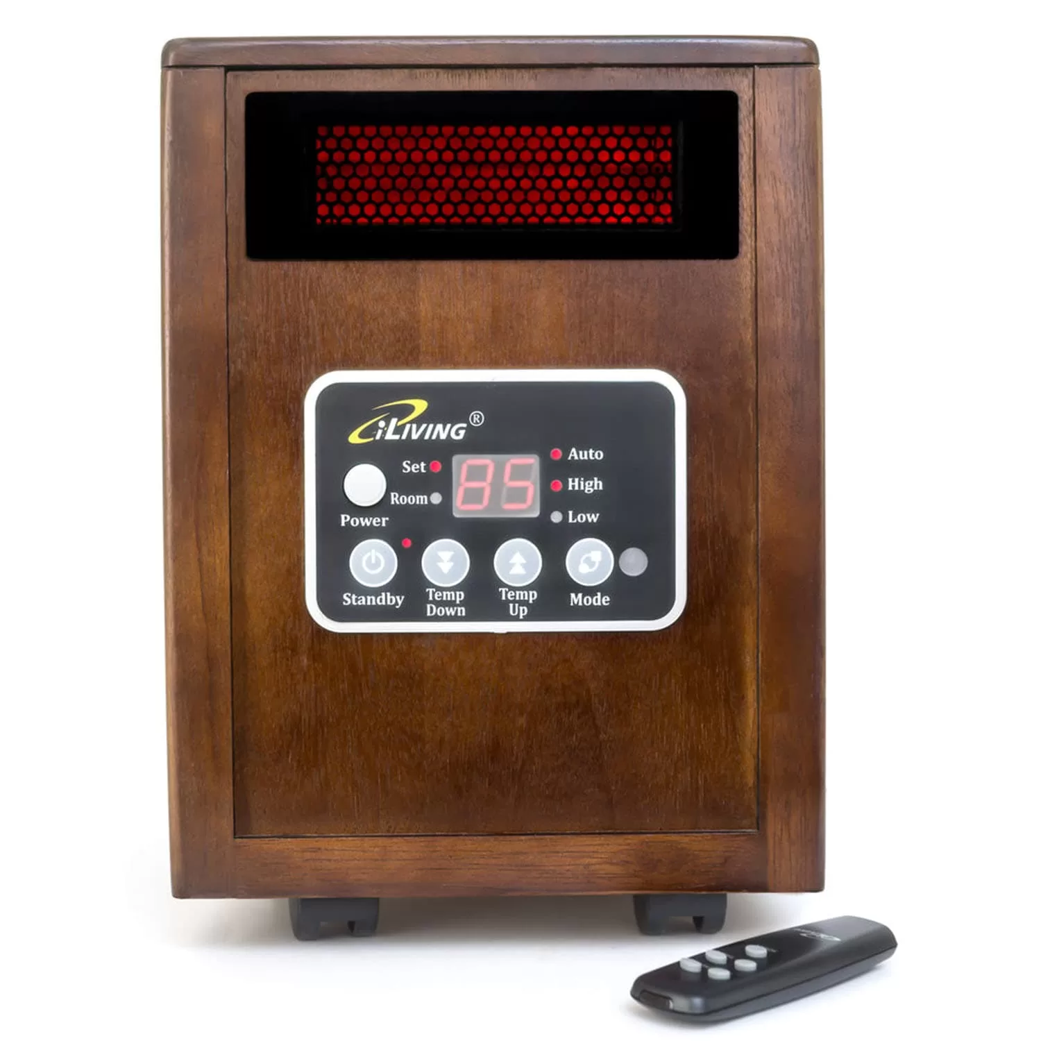 iLIVING Up to 1500-Watt Infrared Quartz Cabinet Indoor Electric Space Heater with Thermostat and Remote Included