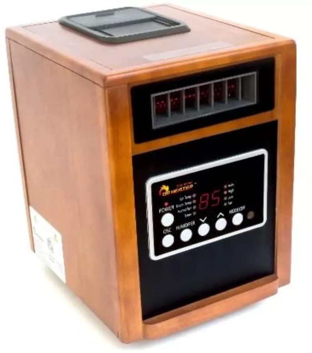 Dr. Infrared Heater Up to 1500-Watt Infrared Quartz Cabinet Indoor Electric Space Heater with Thermostat and Remote Included