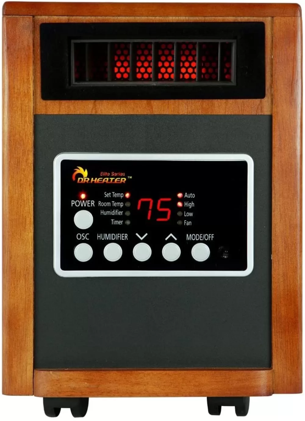 Dr. Infrared Heater Up to 1500-Watt Infrared Quartz Cabinet Indoor Electric Space Heater with Thermostat and Remote Included