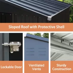 VEIKOUS 4-ft x 4-ft Galvanized Steel Storage Shed