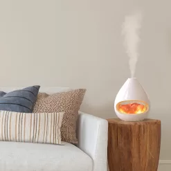 Pure Enrichment PureGlow Crystal Salt Lamp and Diffuser 0.042-Gallons Tabletop Ultrasonic Humidifier (For Rooms Up To 160-sq ft)