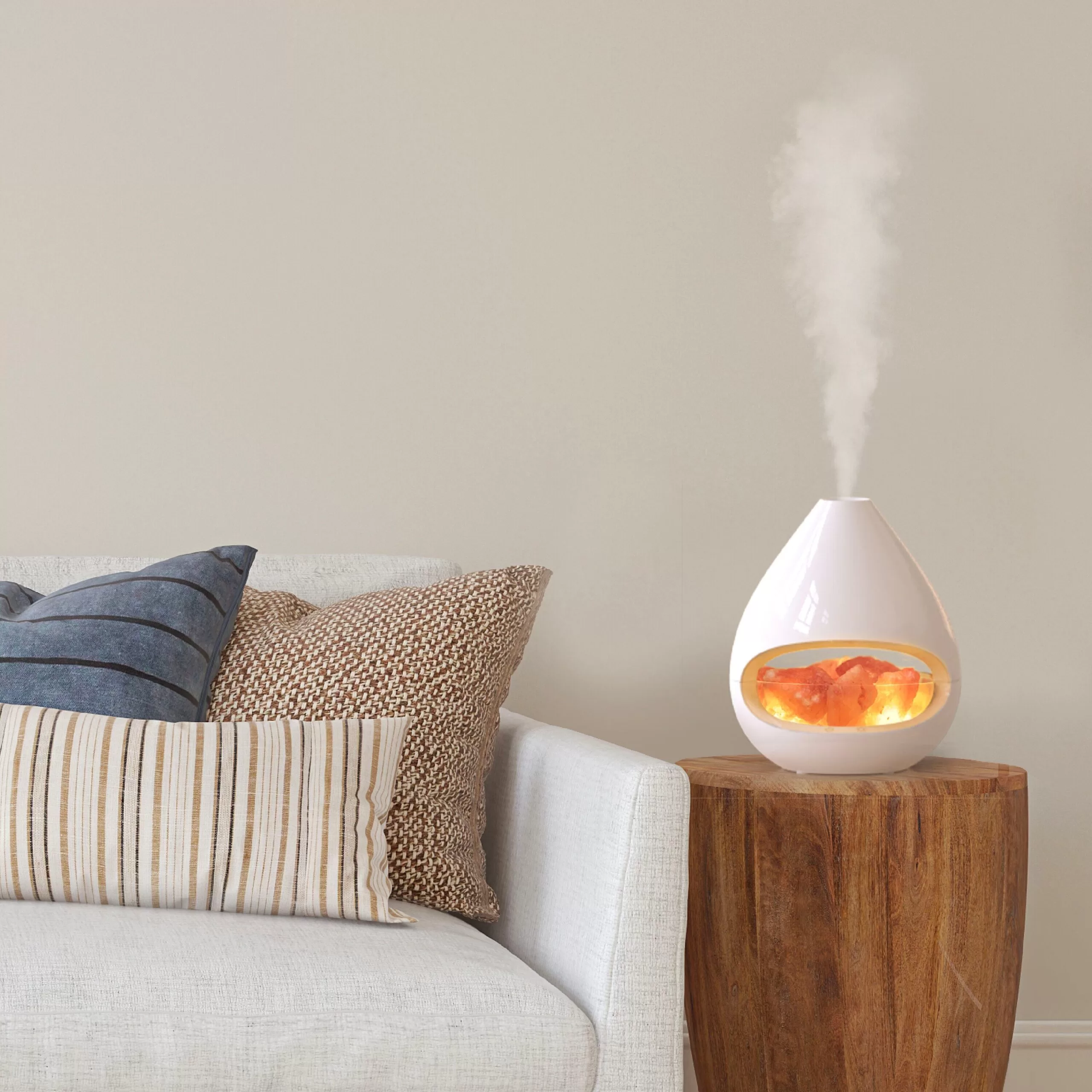 Pure Enrichment PureGlow Crystal Salt Lamp and Diffuser 0.042-Gallons Tabletop Ultrasonic Humidifier (For Rooms Up To 160-sq ft)