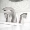 Moen Lindor Spot Resist Brushed Nickel Widespread 2-handle WaterSense Bathroom Sink Faucet with Drain