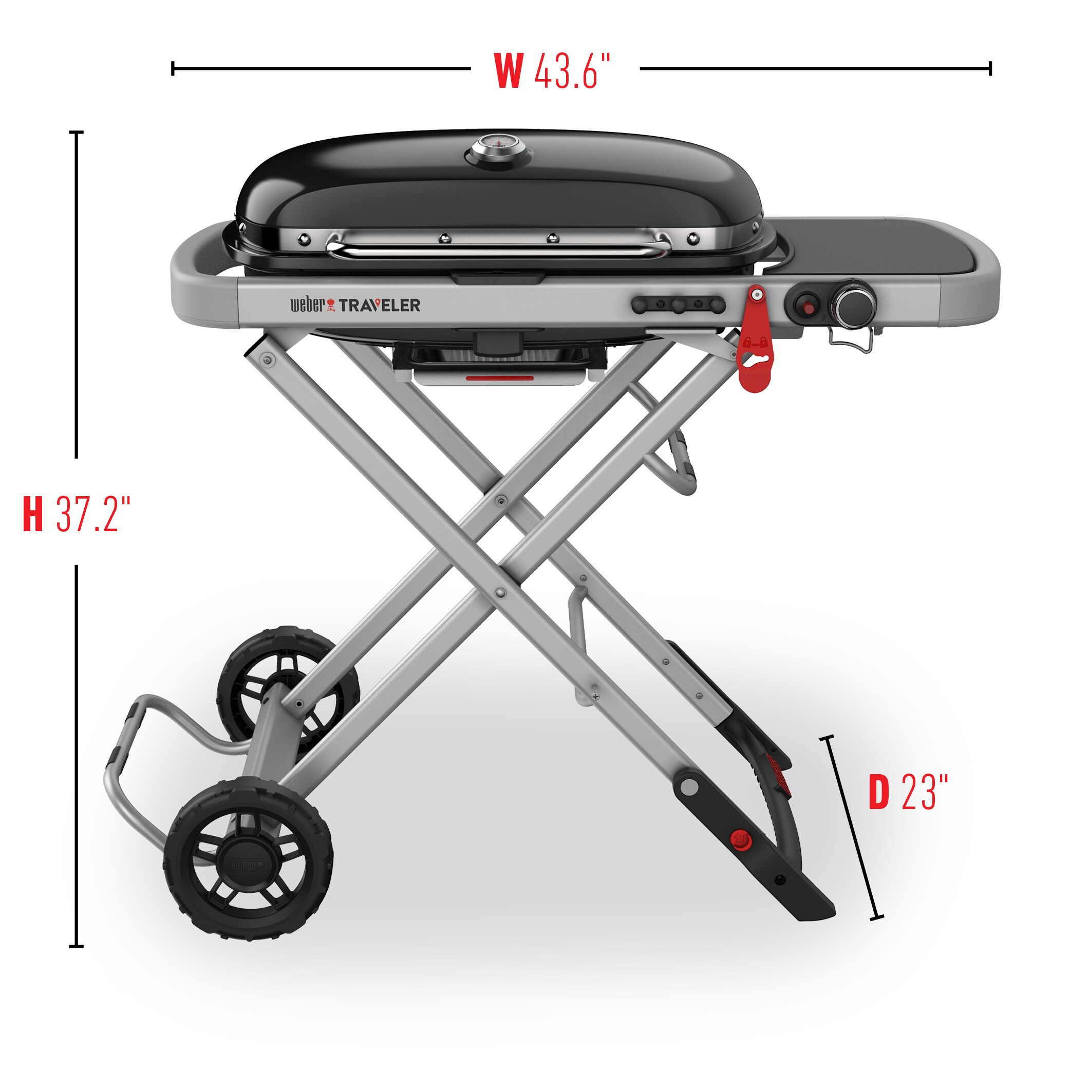Weber Traveler 320-Sq in Gray Portable Gas Grill - Image 8