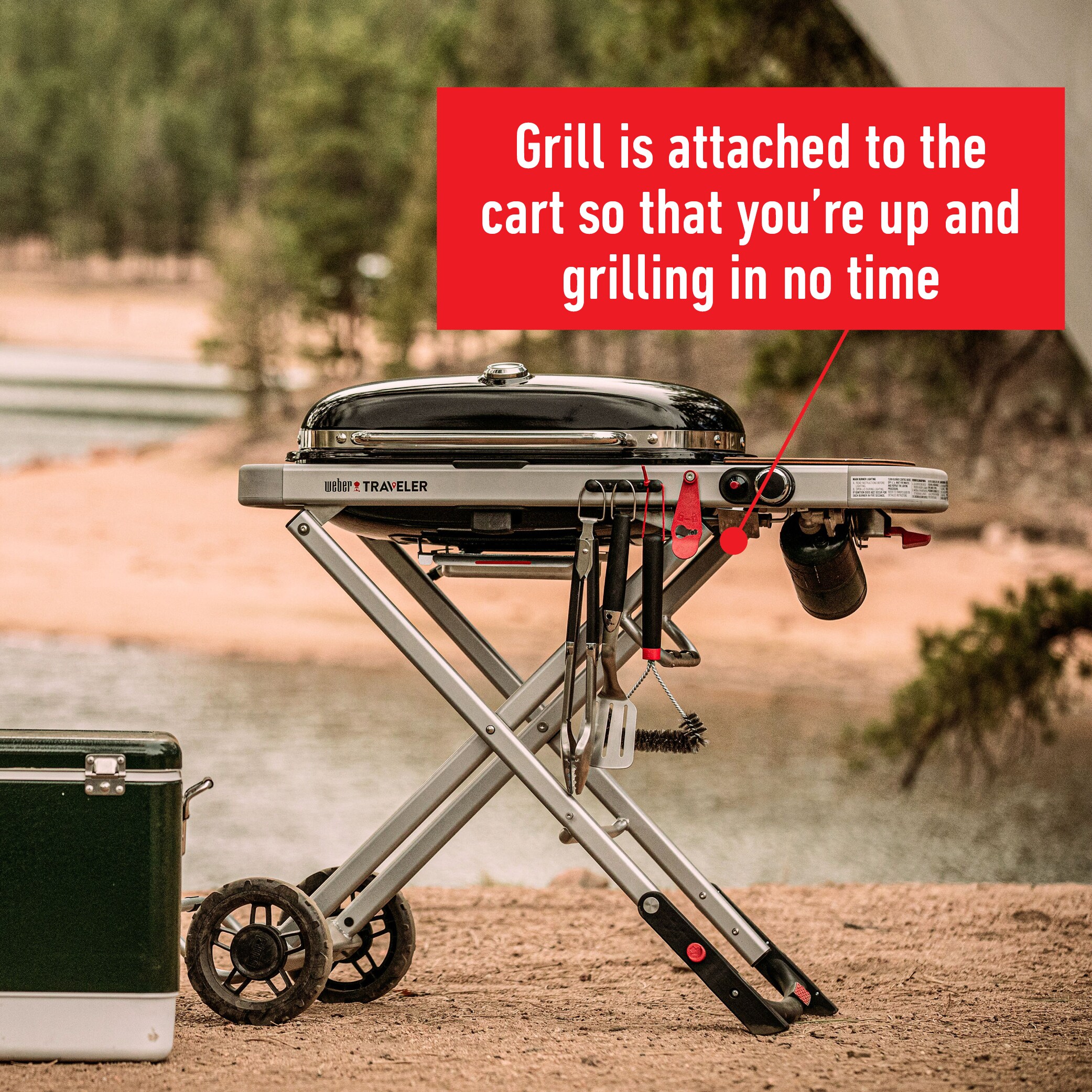 Weber Traveler 320-Sq in Gray Portable Gas Grill - Image 18