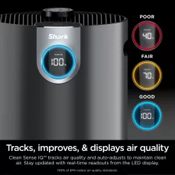 Shark Clean Sense Air Purifier MAX 4-Speed Black HEPA Air Purifier ENERGY STAR (Covers: 1200-sq ft)