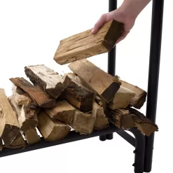 Pleasant Hearth 49-in x 96-in x 13.5-in Steel Half Cord Firewood Rack