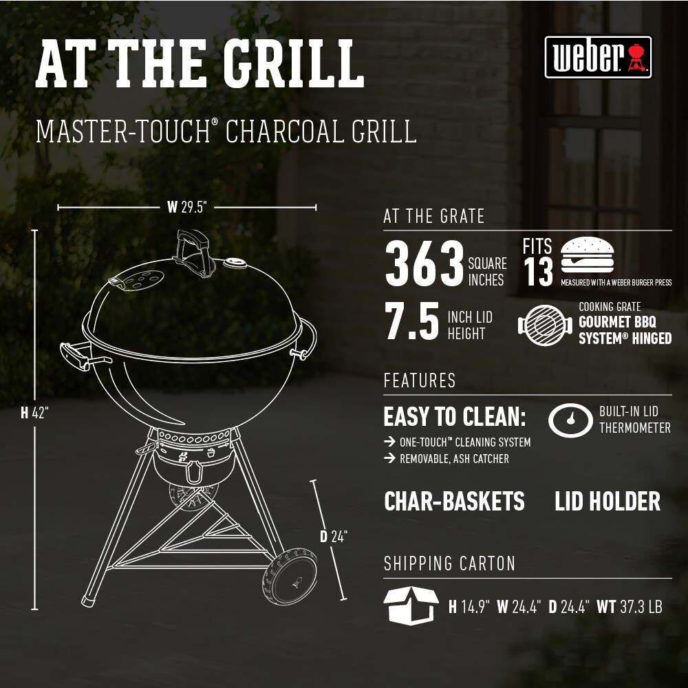 Weber Master Touch 22-in W Black Kettle Charcoal Grill - Image 10