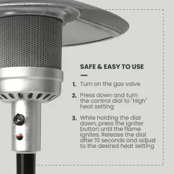Hanover 48000-BTU Black Steel Floorstanding Liquid Propane Patio Heater
