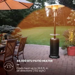 Hanover 48000-BTU Black Steel Floorstanding Liquid Propane Patio Heater
