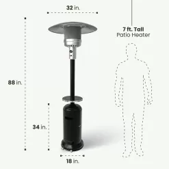 Hanover 48000-BTU Black Steel Floorstanding Liquid Propane Patio Heater