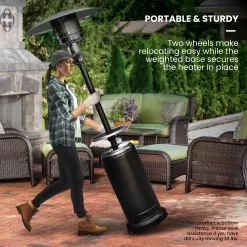 Hanover 48000-BTU Black Steel Floorstanding Liquid Propane Patio Heater