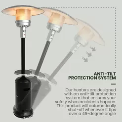 Hanover 48000-BTU Black Steel Floorstanding Liquid Propane Patio Heater