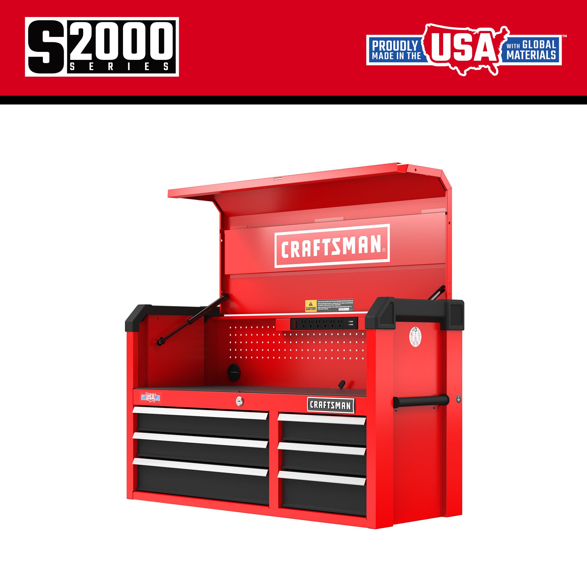 CRAFTSMAN 2000 Series 41-in W x 24.7-in H 6-Drawer Steel Tool Chest (Red) - Image 3