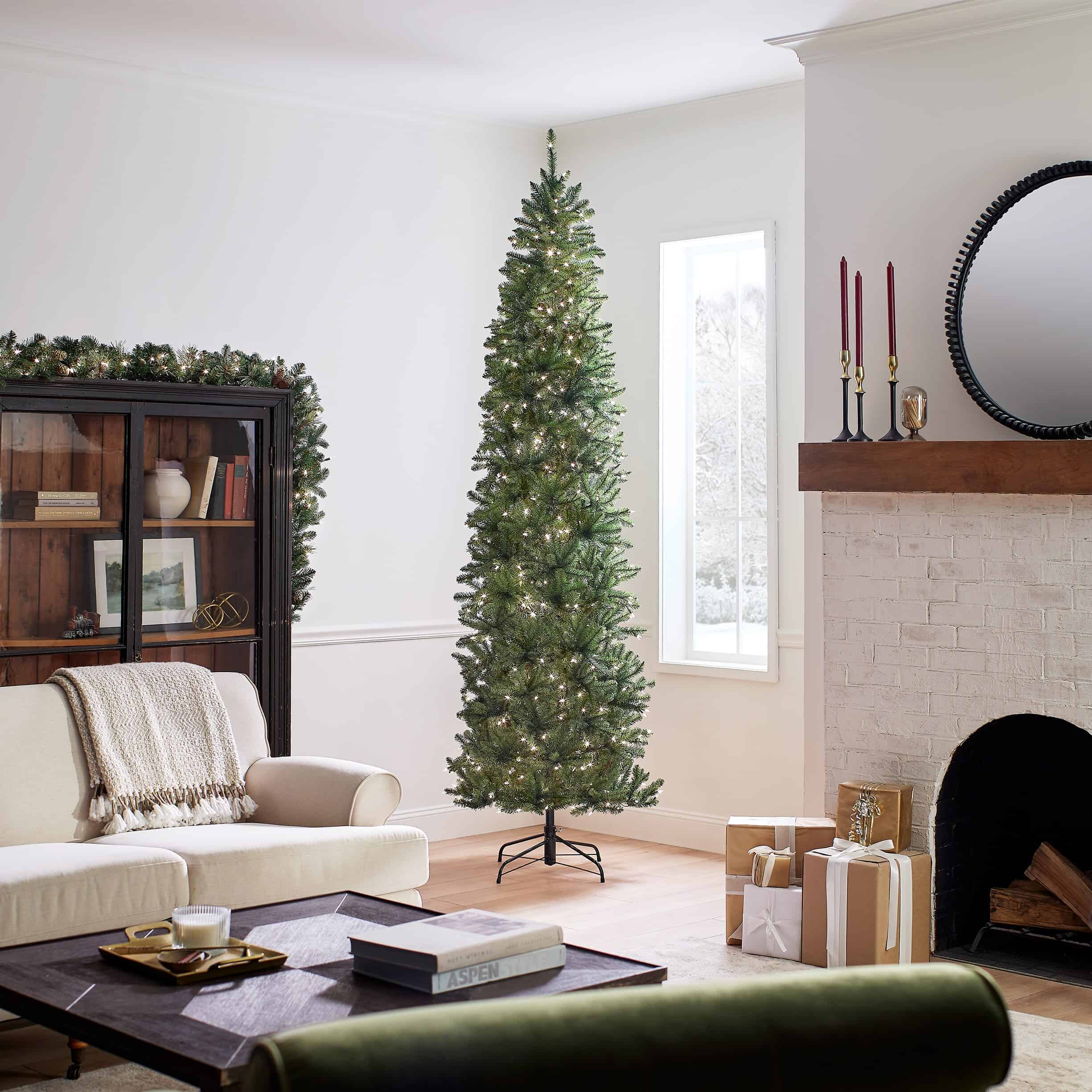 National Tree Company KW7-300-90 9 ft. Kingswood Fir Pencil Artificial Christmas Tree with Clear Lights - Image 8