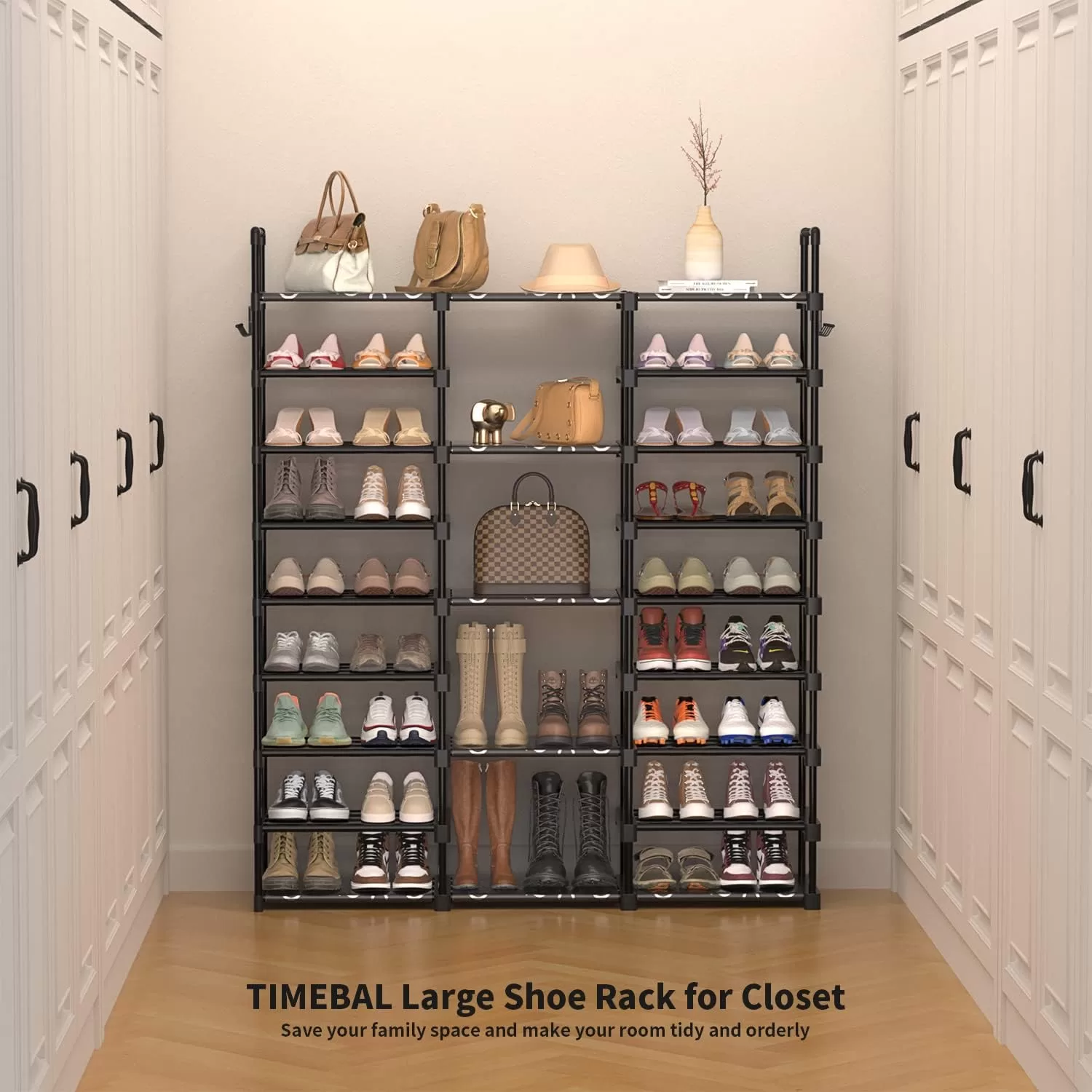TIMEBAL 9 Tiers Shoe Rack Storage Organizer Shoe Shelf Organizer