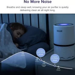 LEVOIT Air Purifiers for Home, HEPA Filter for Smoke, Dust and Pollen in Bedroomite