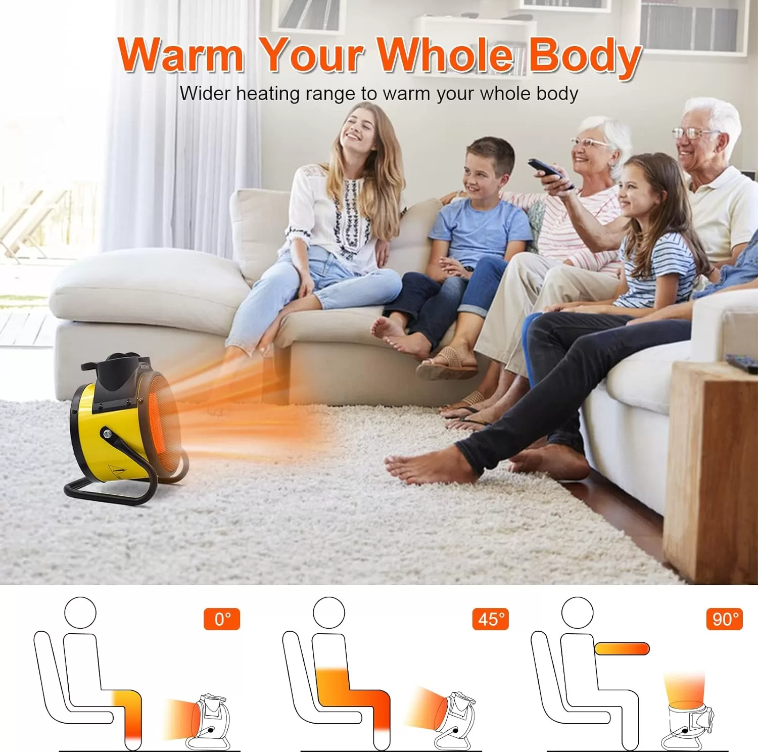 Electric Patio Heater - Greenhouse Fan Heater Portable Space Heater