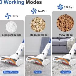 whall Cordless Vacuum Cleaner, Upgraded 25Kpa Suction 280W Brushless Motor 4 in 1 Cordless Stick Vacuum Cleaner