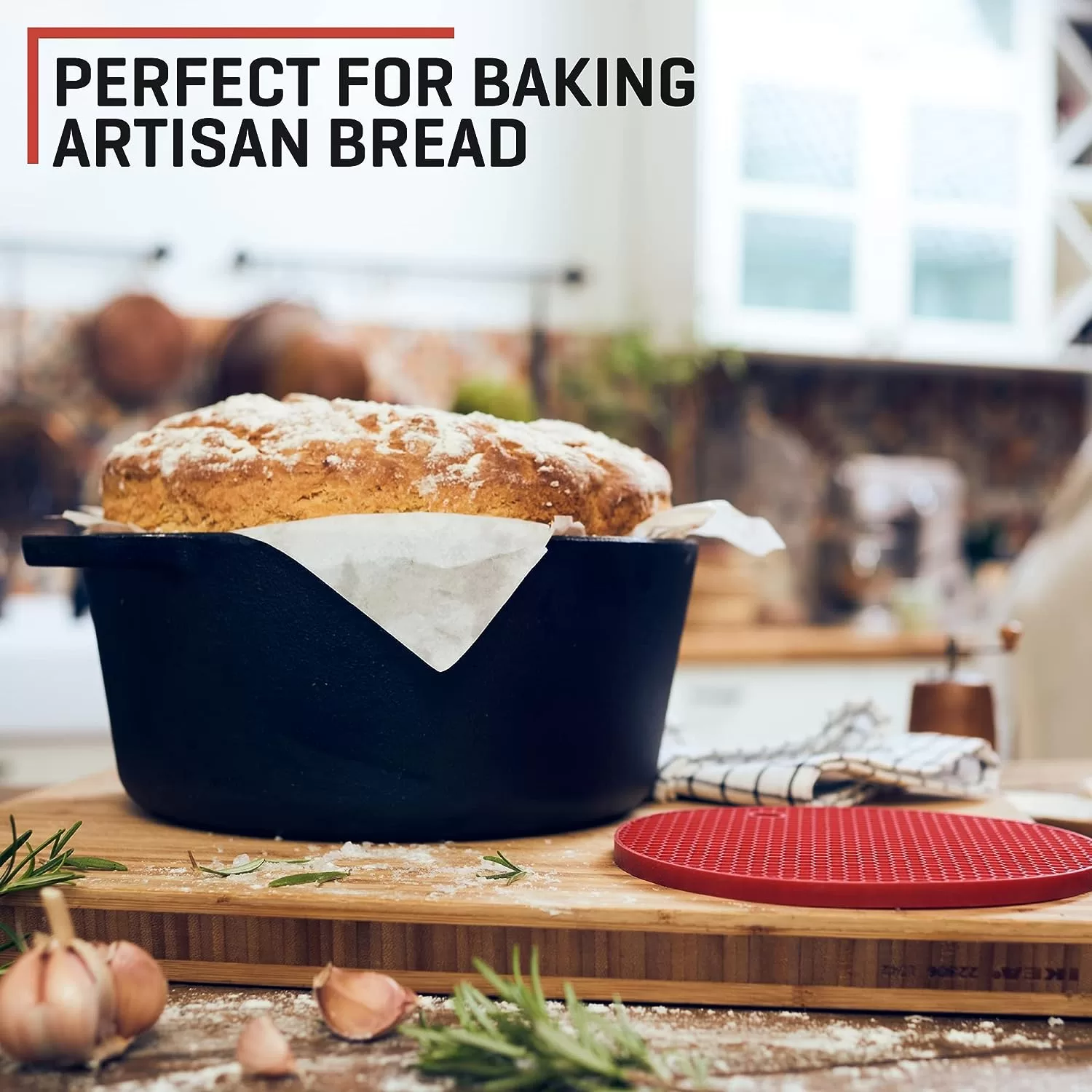 Uno Casa 2in1 Dutch Oven Large - 5 Quart Dutch Oven Pot with Lid