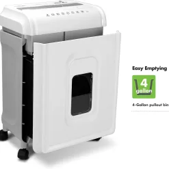 Aurora AU1262XA Anti-Jam 12-Sheet Crosscut Paper and CD/Credit Card Shredder, White/Gray