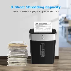BONSEN Shredder for Home Office, 8-Sheet Crosscut Credit Card Shredder (S3101)