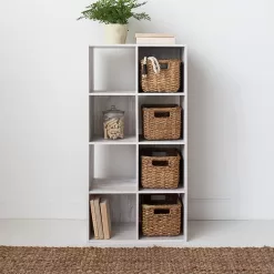Signature Design by Ashley Paxberry Coastal 8 Cube Storage Organizer or Bookcase, Whitewash