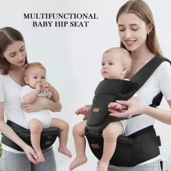 Baby Carrier with Hip Seat, Baby Carrier Newborn to Toddler (Black)