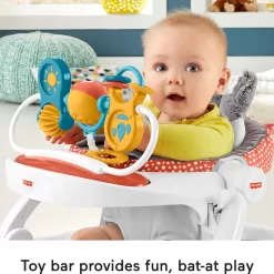 Fisher-Price Baby Portable Baby Chair Premium Sit-Me-Up Floor Seat with Snack Tray and Toy Bar,Plush Seat Pad, Peek-a-Boo Fox