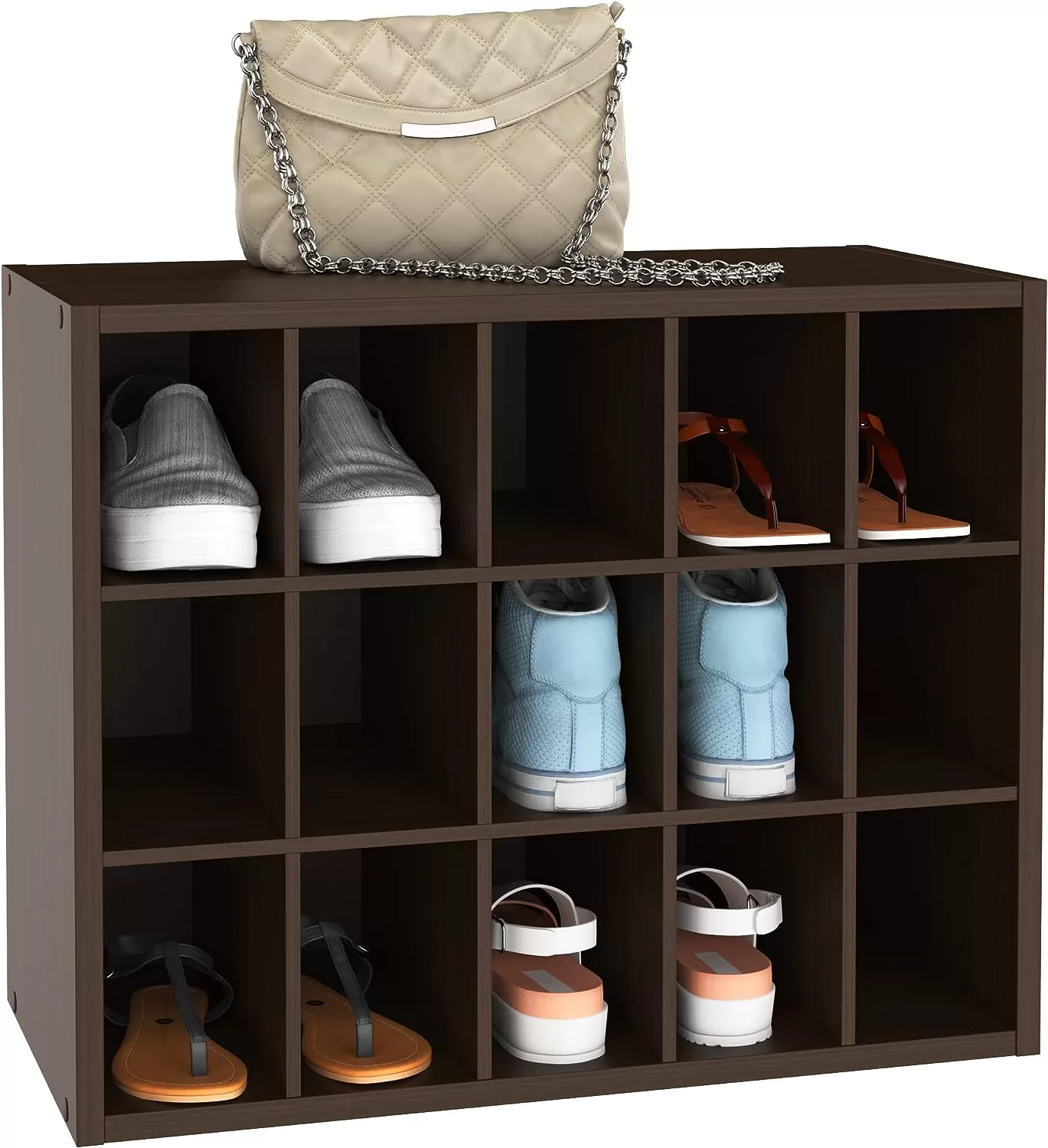 ClosetMaid 15 Cube Stackable Storage Organizer for Shoes, Espresso