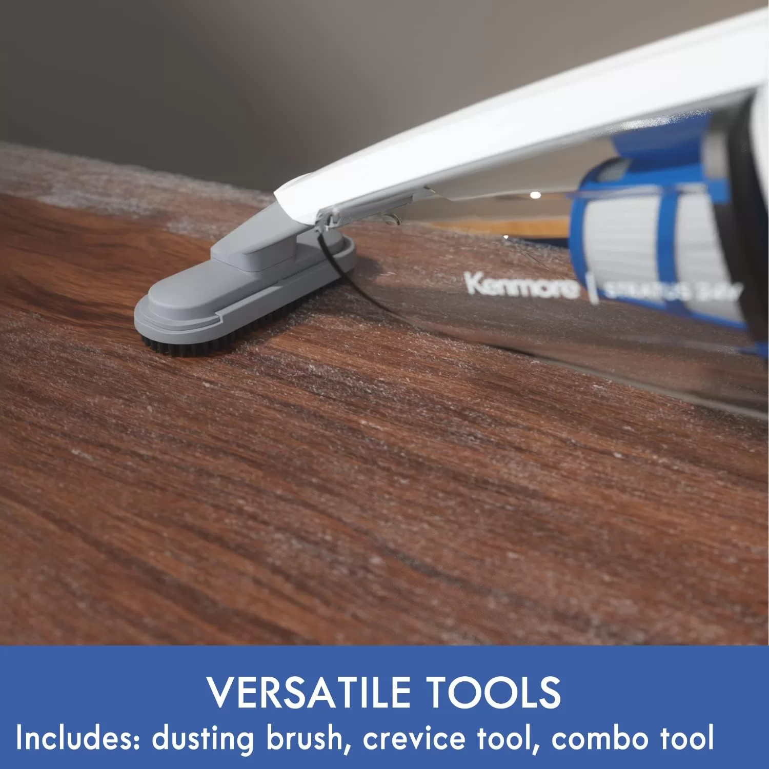 Kenmore DS1030 Cordless Stick Vacuum Lightweight Cleaner 2-Speed Power Suction LED Headlight 2-in-1 Handheld, White