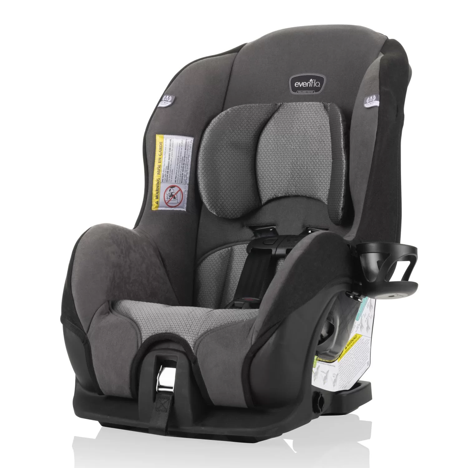 Evenflo Tribute LX 2-in-1 Lightweight Convertible Car Seat, Travel Friendly (Saturn Gray)