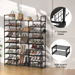 TIMEBAL 9 Tiers Shoe Rack Storage Organizer Shoe Shelf Organizer