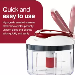 ZYLISS Easy Pull Food Chopper and Manual Food Processor - Vegetable Slicer and Dicer - Hand Held