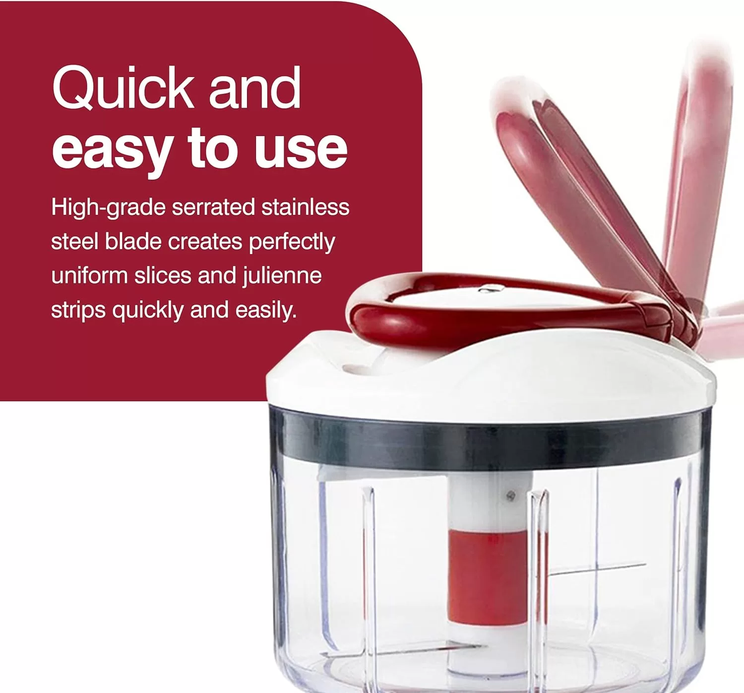 ZYLISS Easy Pull Food Chopper and Manual Food Processor - Vegetable Slicer and Dicer - Hand Held