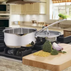 Cuisinart 419-18P 2-Quart Pour Saucepan with Cover Contour Cookware, Stainless Steel
