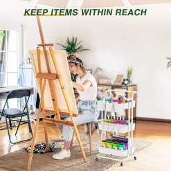 Versatile 3-Tier Rolling Utility Cart for Organized Storage