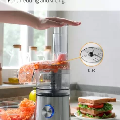 SHARDOR 3.5-Cup Food Processor Vegetable Chopper, 350 Watts with 2 Speeds Plus Pulse, Silver