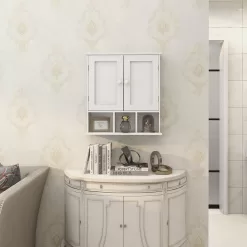 TaoHFE Bathroom Wall Cabinet with 2 Door Adjustable Shelves