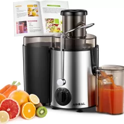 Juicer Machines, Aiheal Juicer Whole Fruit and Vegetables with 3 Speed Control, Centrifugal Juicer