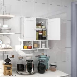 TaoHFE Bathroom Wall Cabinet with 2 Door Adjustable Shelves