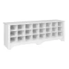 Prepac 24 Shoe Cubby Wide Hall Bench, 15.5" D x 60" W x 20.25" H, White
