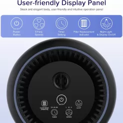 Air Purifiers for Bedroom Pets Smokers in Home, H13 True HEPA Filter Air Cleaner