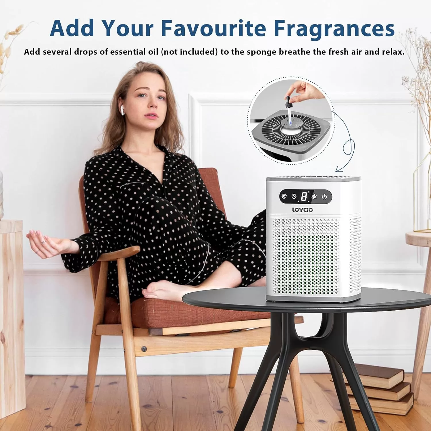 Air Purifiers for Home, H13 True HEPA Filter for Home large Room, White