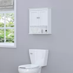 Spirich Home Bathroom Cabinet Wall Mounted with Doors, White