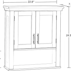 RiverRidge Somerset Two-Door Bathroom Storage, White Wall Cabinet, White