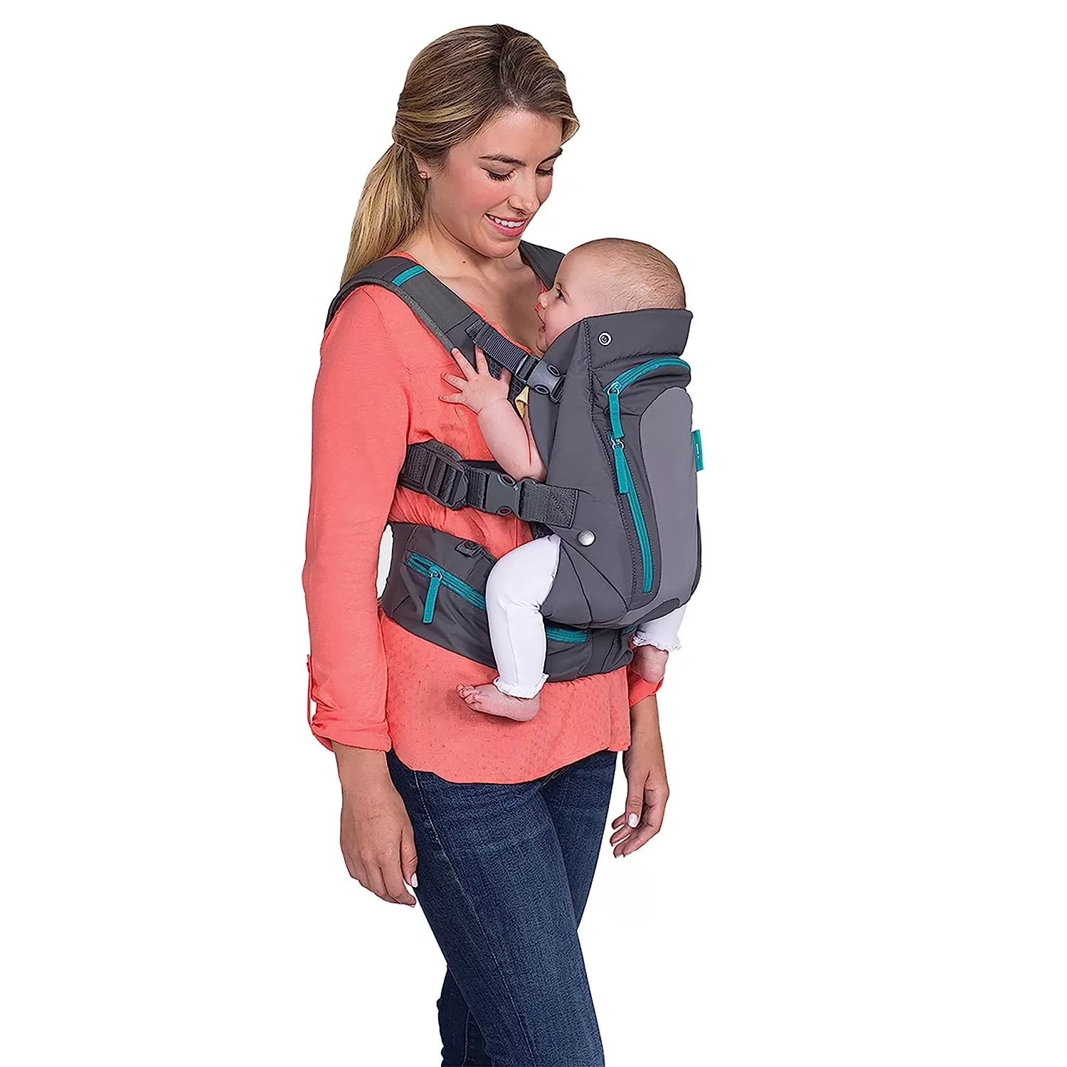 Infantino Carry On Carrier - Ergonomic, Expandable, face-in and face-Out, Front and Back Carry for Newborns and Older Babies 8-40 lbs